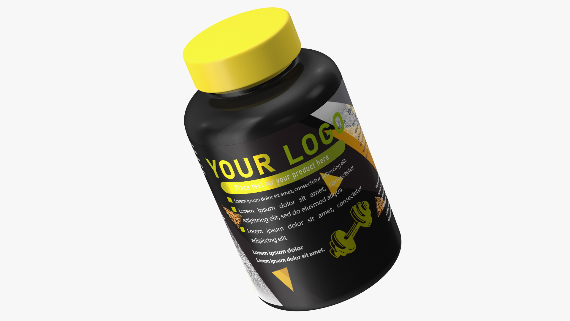 3D model Plastic Jar Mockup Yellow