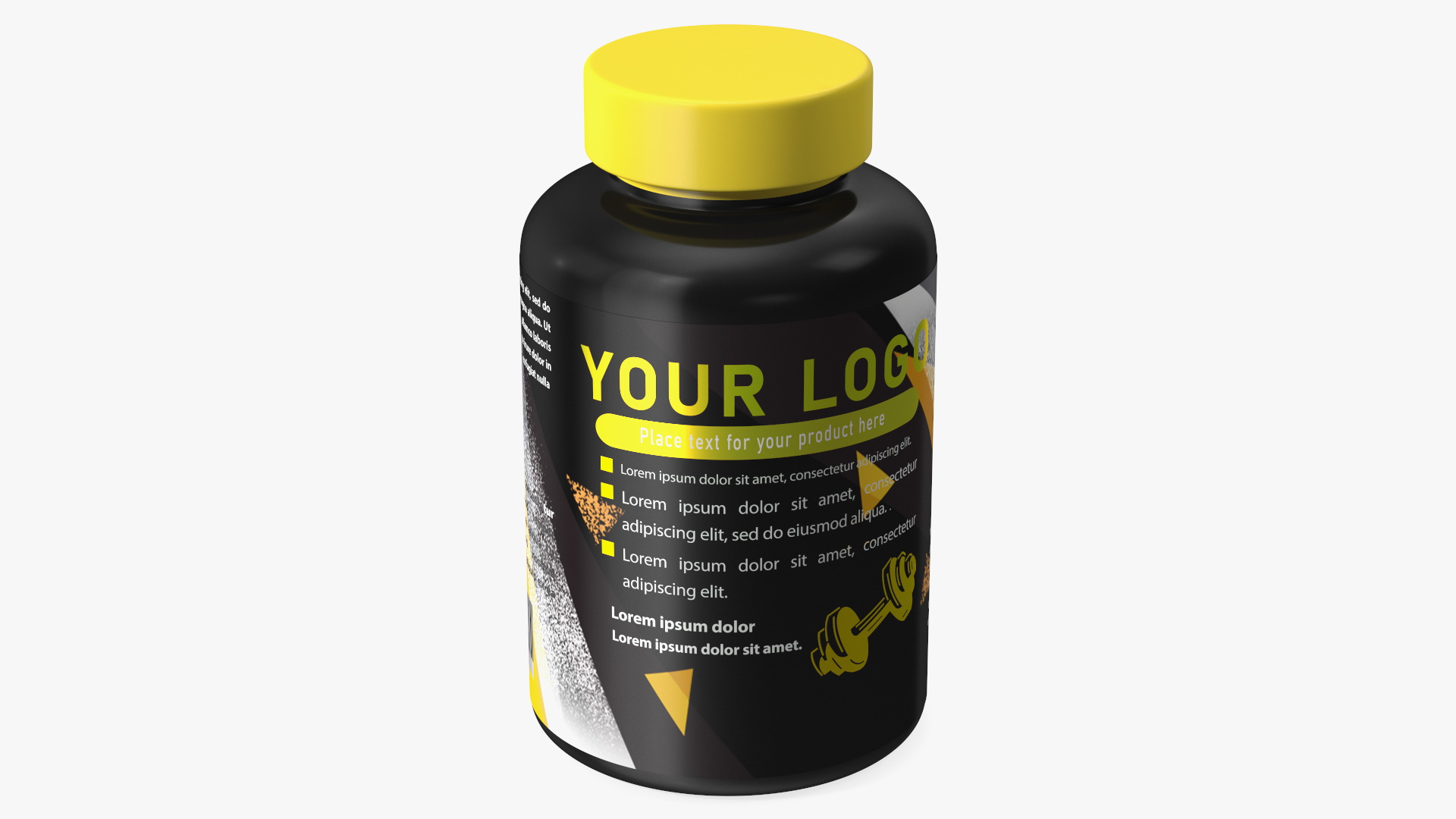 3D model Plastic Jar Mockup Yellow