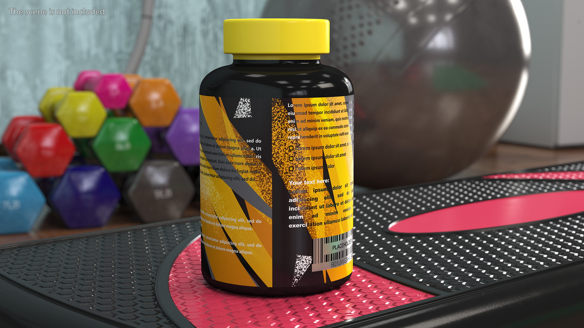 3D model Plastic Jar Mockup Yellow