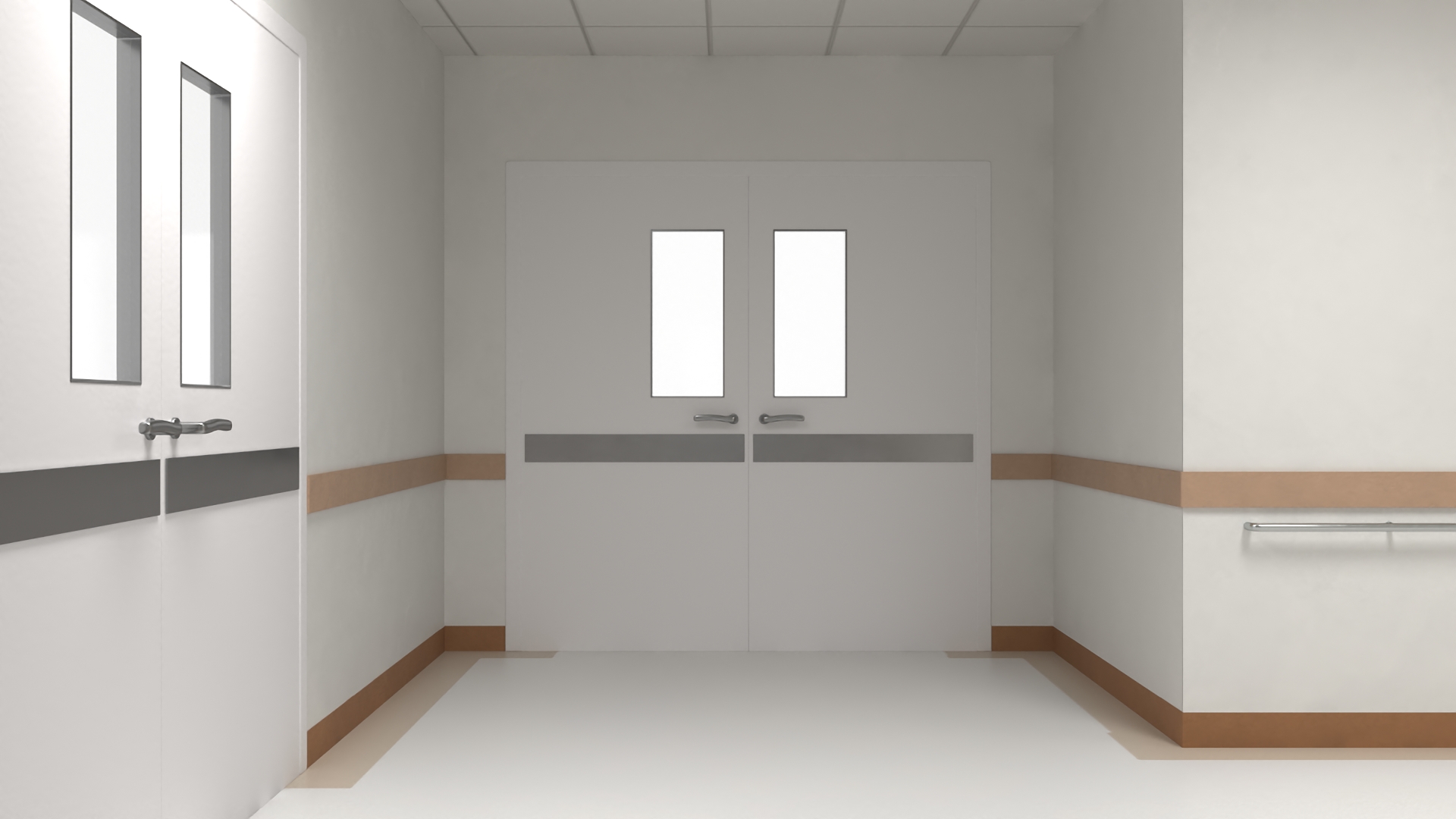 Hospital Hallway Straight Corridor 3D model