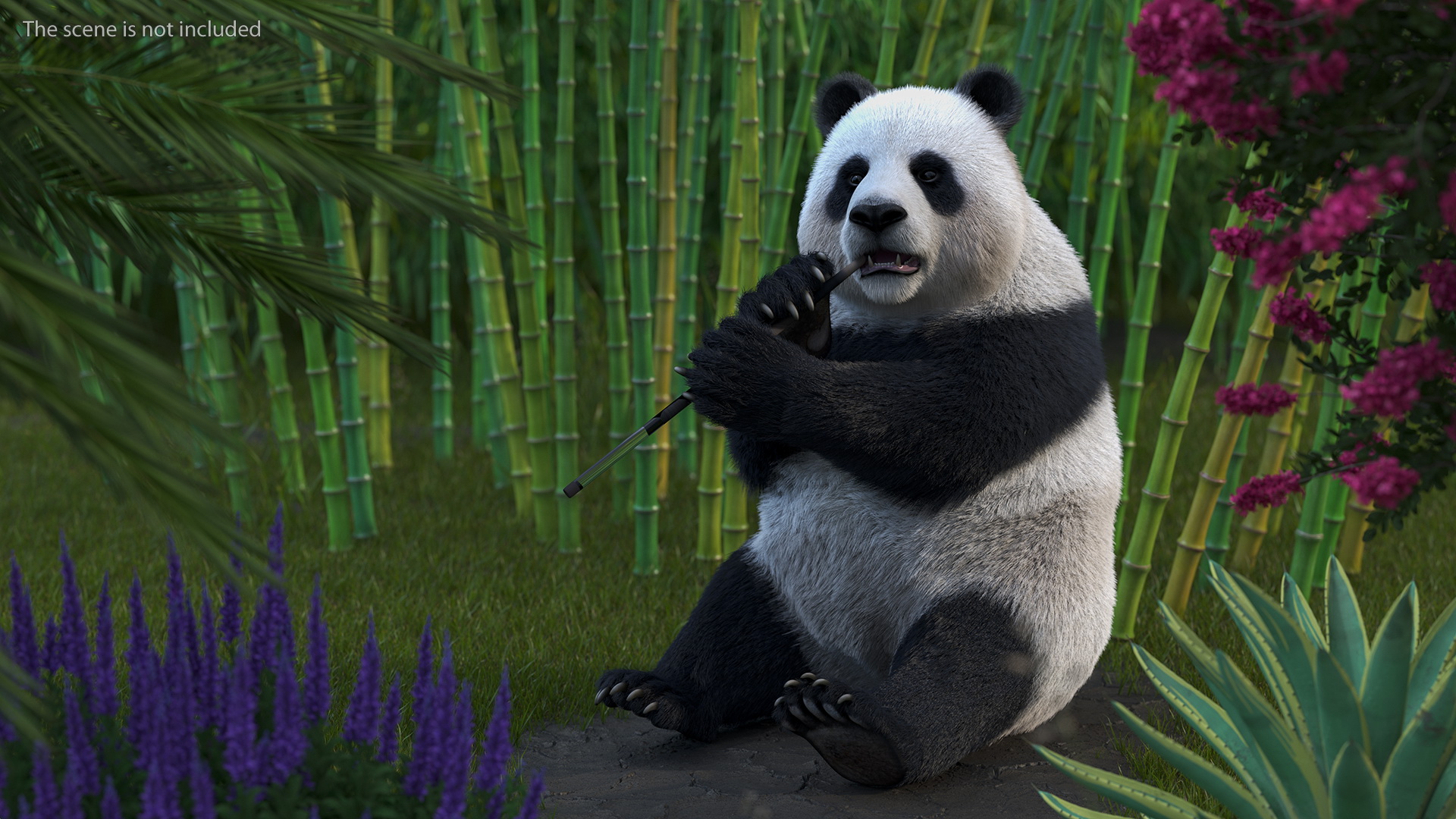 Giant Panda Fur Rigged 3D