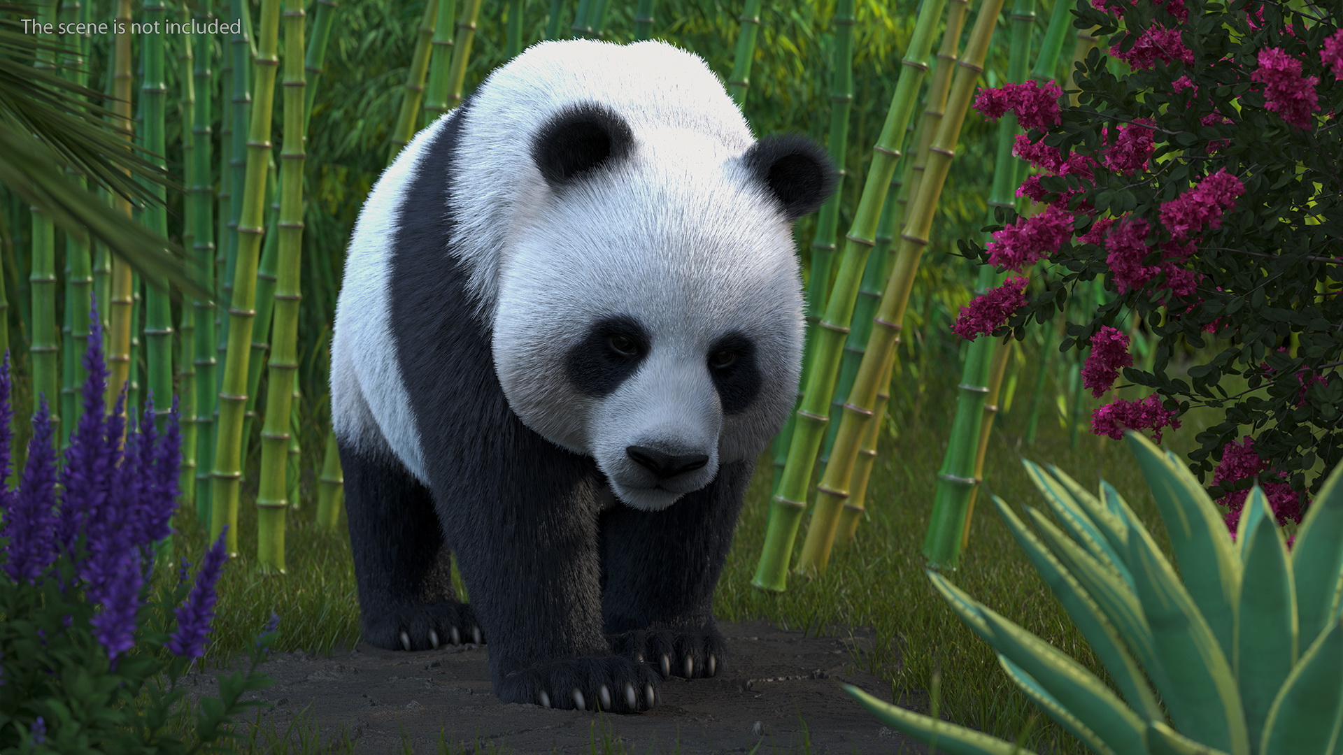 Giant Panda Fur Rigged 3D