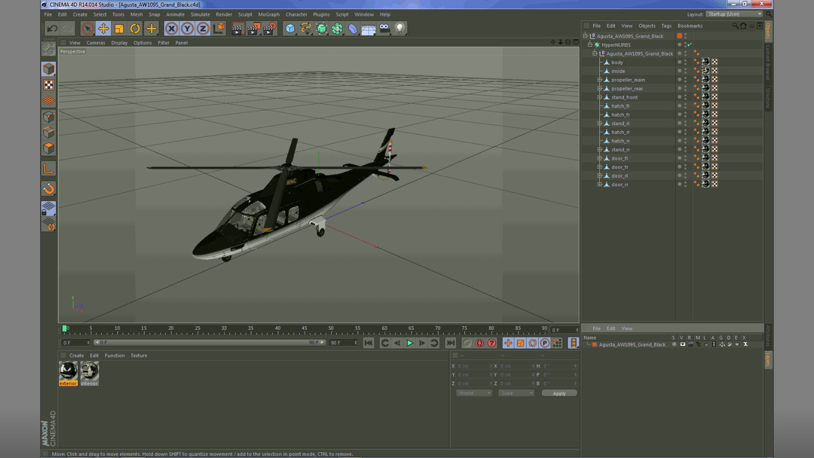 3D model Agusta AW109S Grand Black