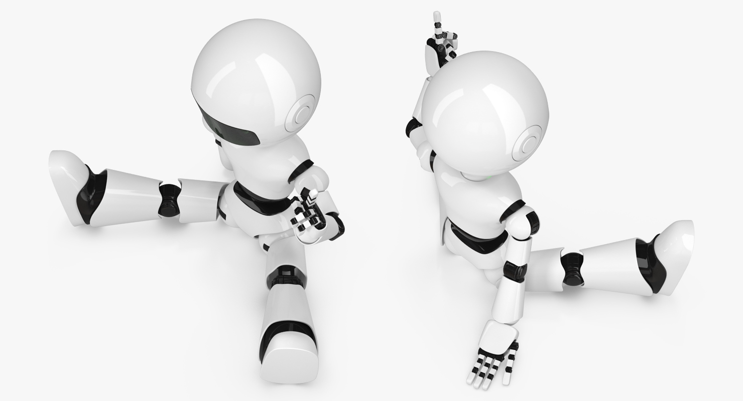 3D Small Robot Toy Sitting Pose model