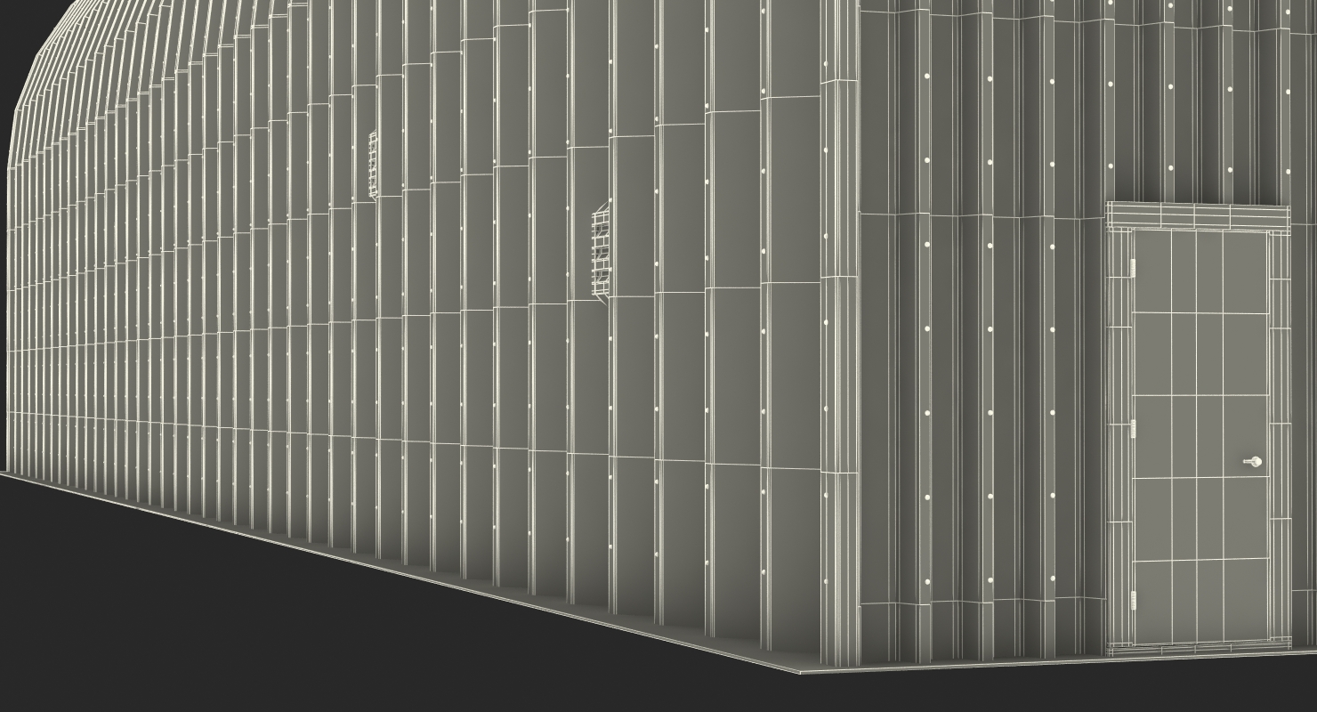 3D Quonset Hut Utility Building model