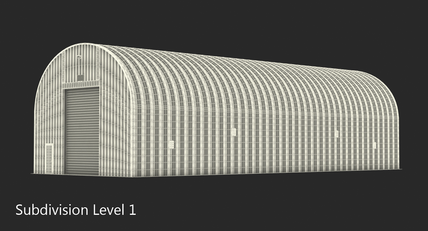 3D Quonset Hut Utility Building model