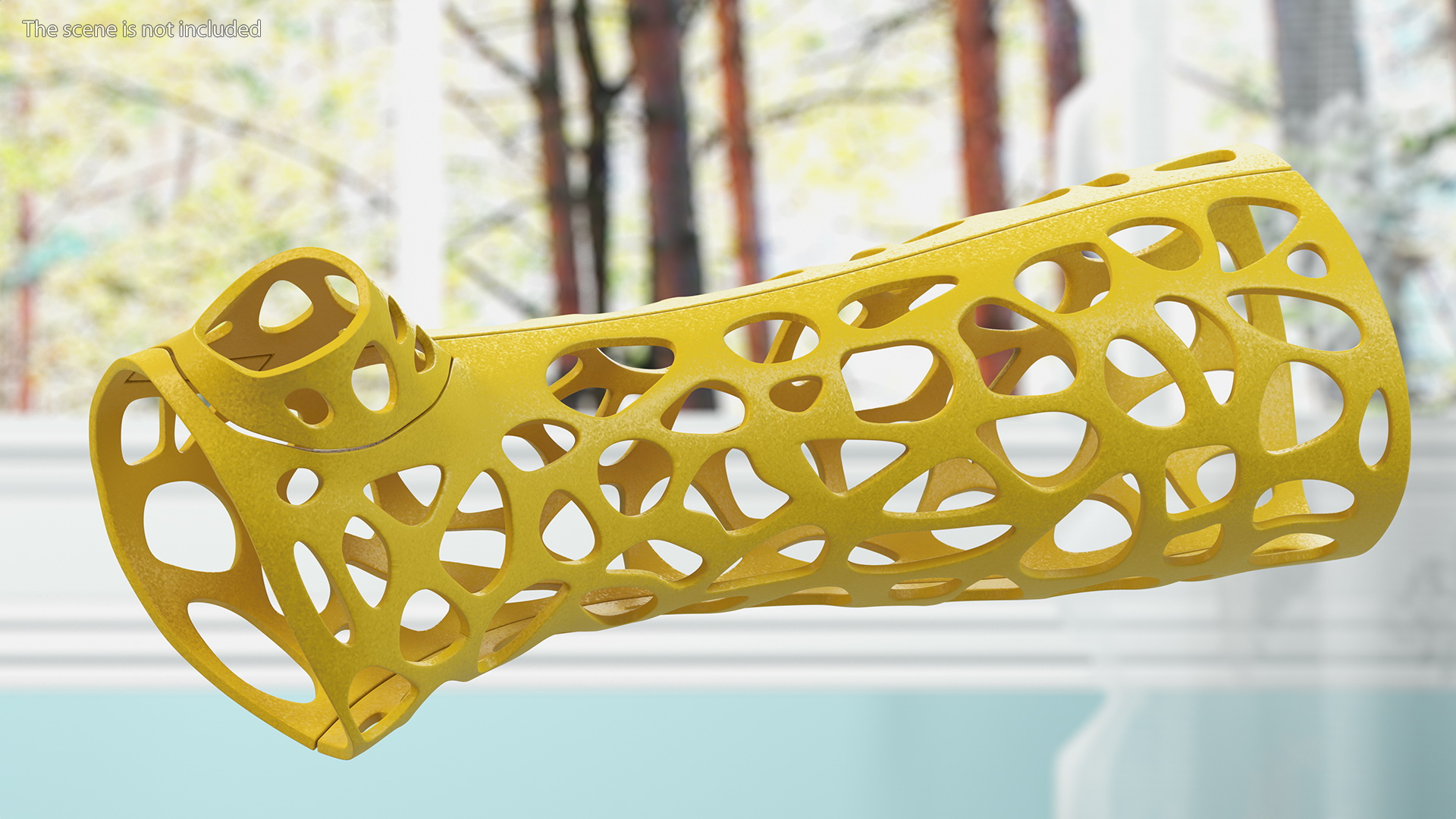 3D 3D-Printed Orthopedic Cast Hand Yellow model