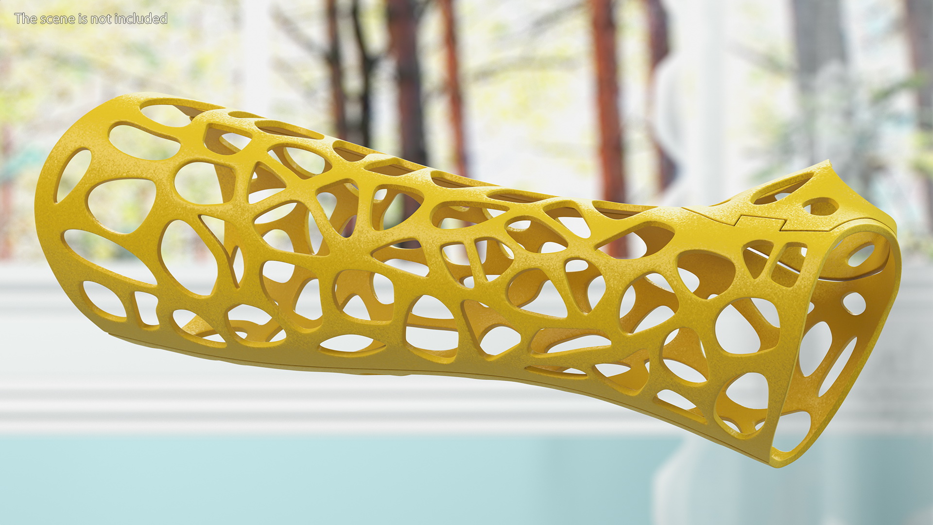 3D 3D-Printed Orthopedic Cast Hand Yellow model