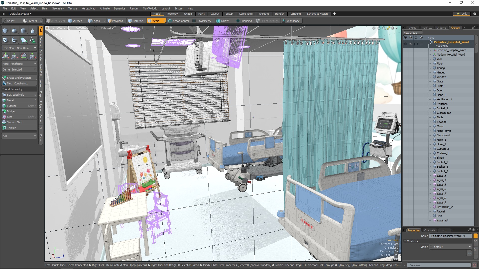 3D Pediatric Hospital Ward model