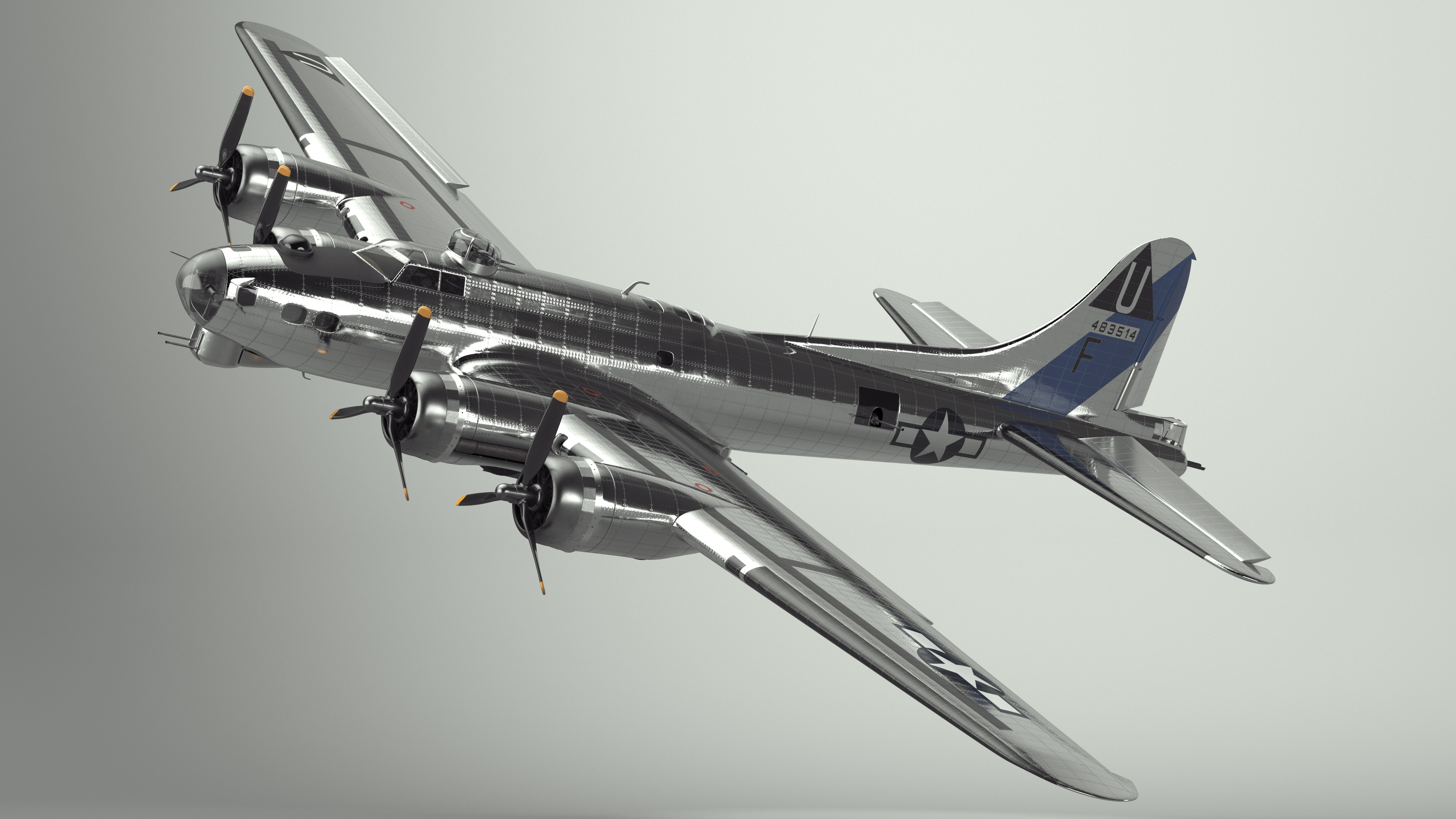 Boeing B-17 Propeller Aircraft Bomber 3D