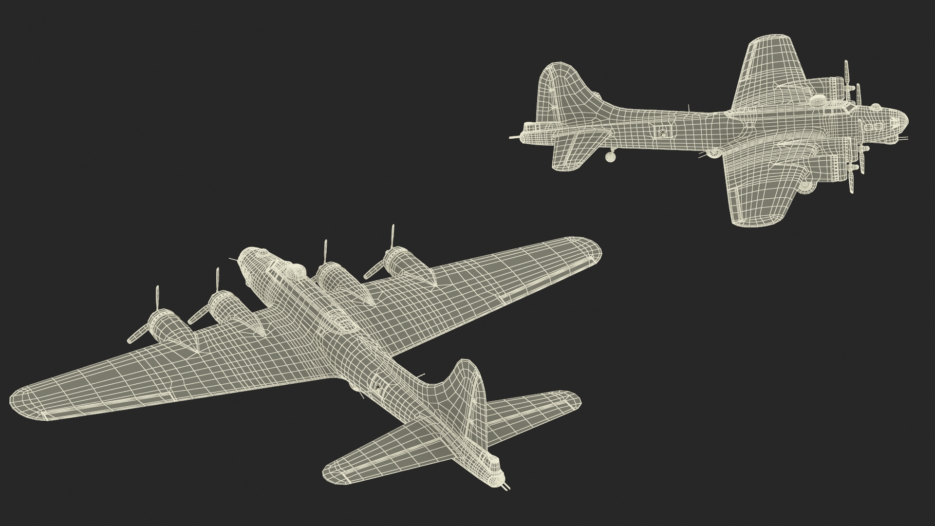 Boeing B-17 Propeller Aircraft Bomber 3D