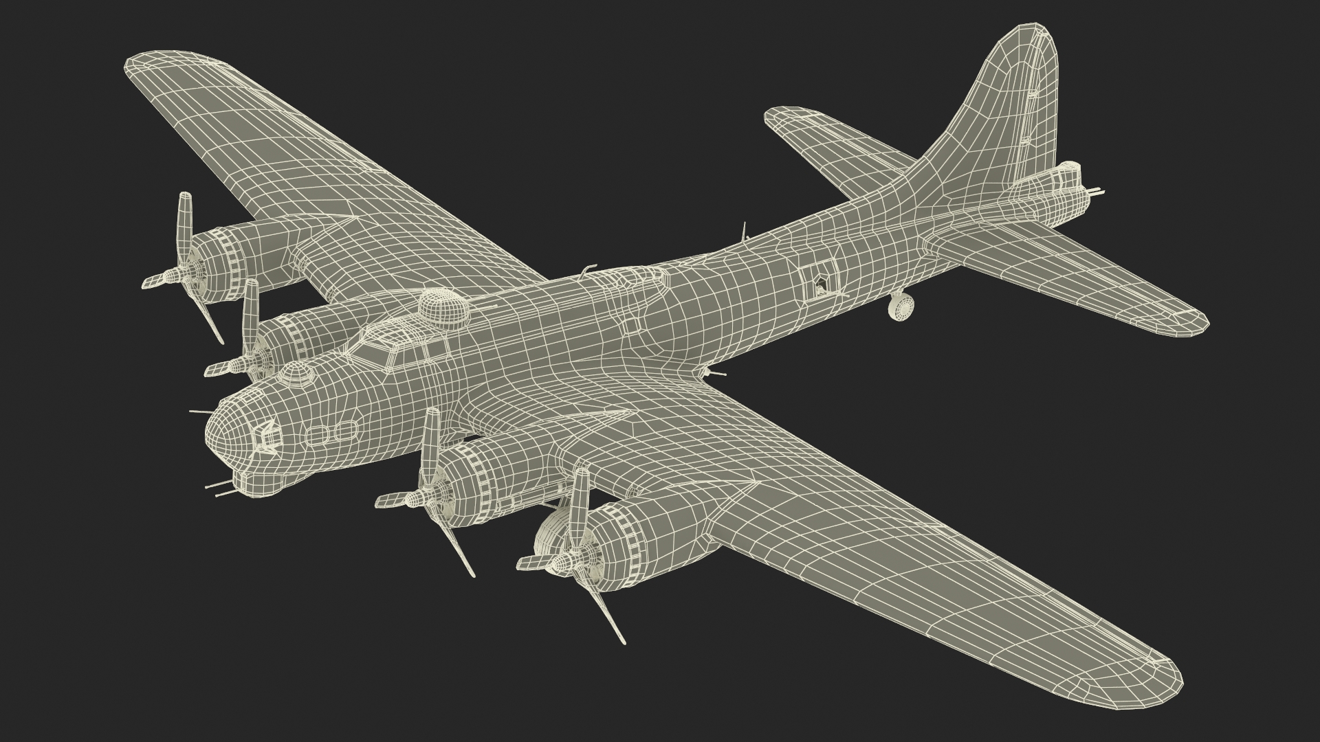 Boeing B-17 Propeller Aircraft Bomber 3D