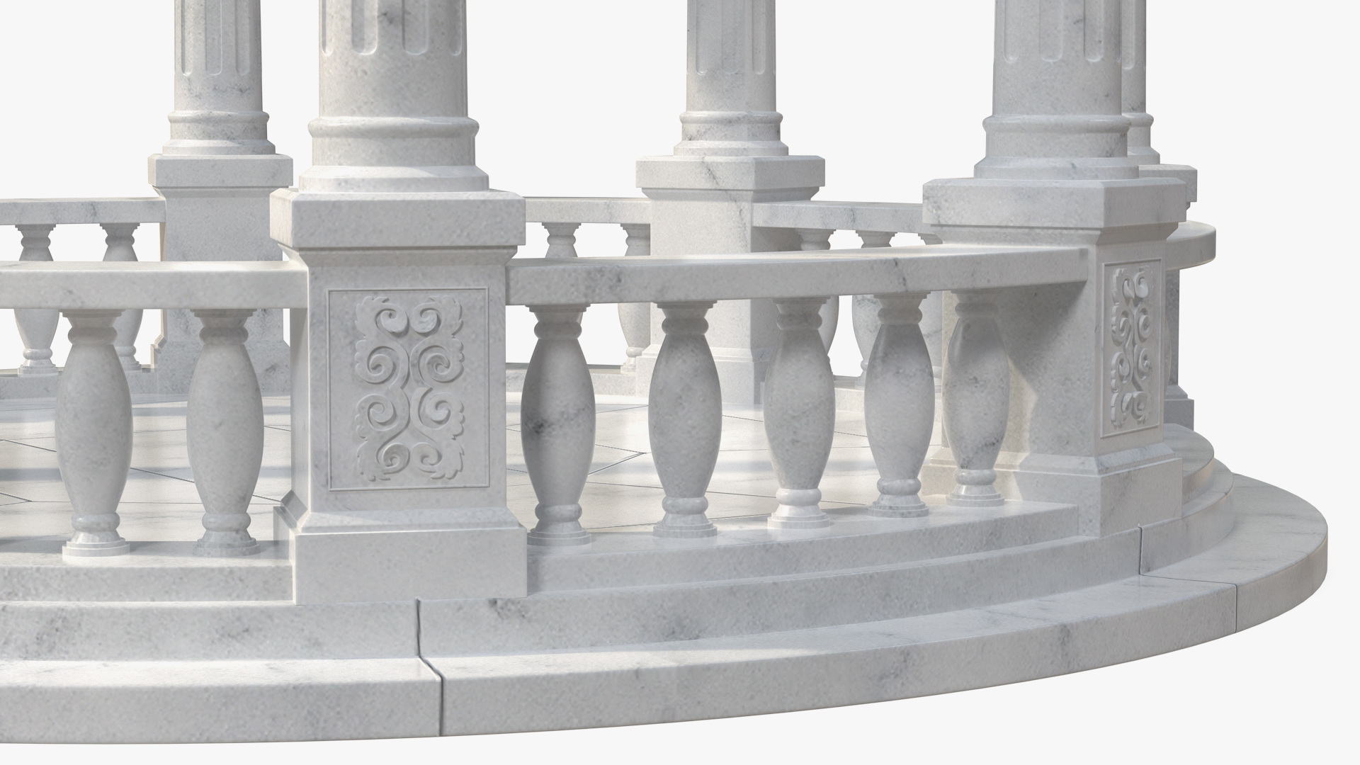 Marble Round Colonnade 3D