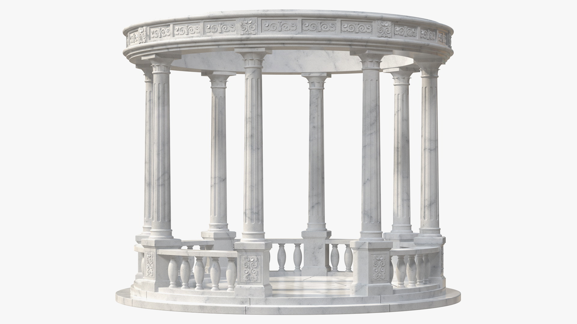 Marble Round Colonnade 3D