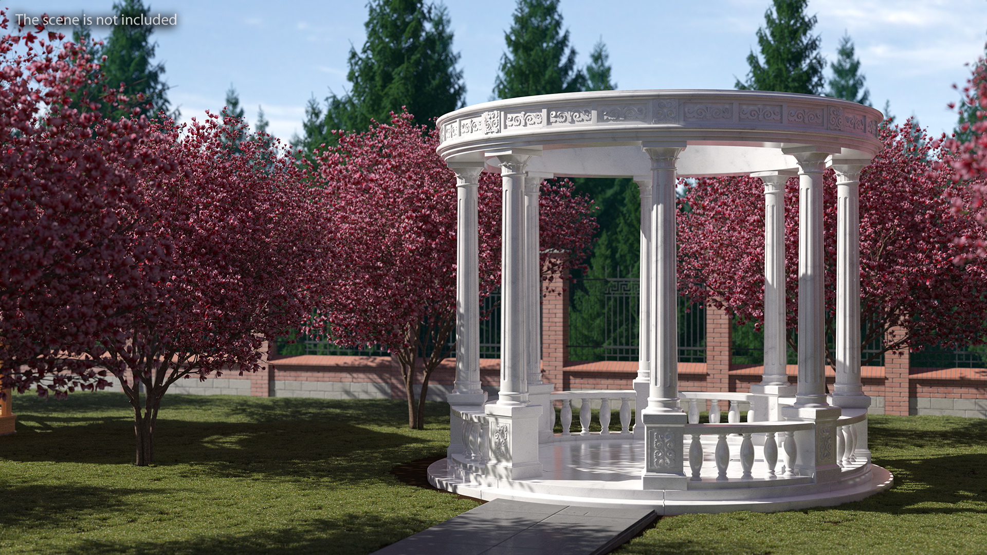 Marble Round Colonnade 3D