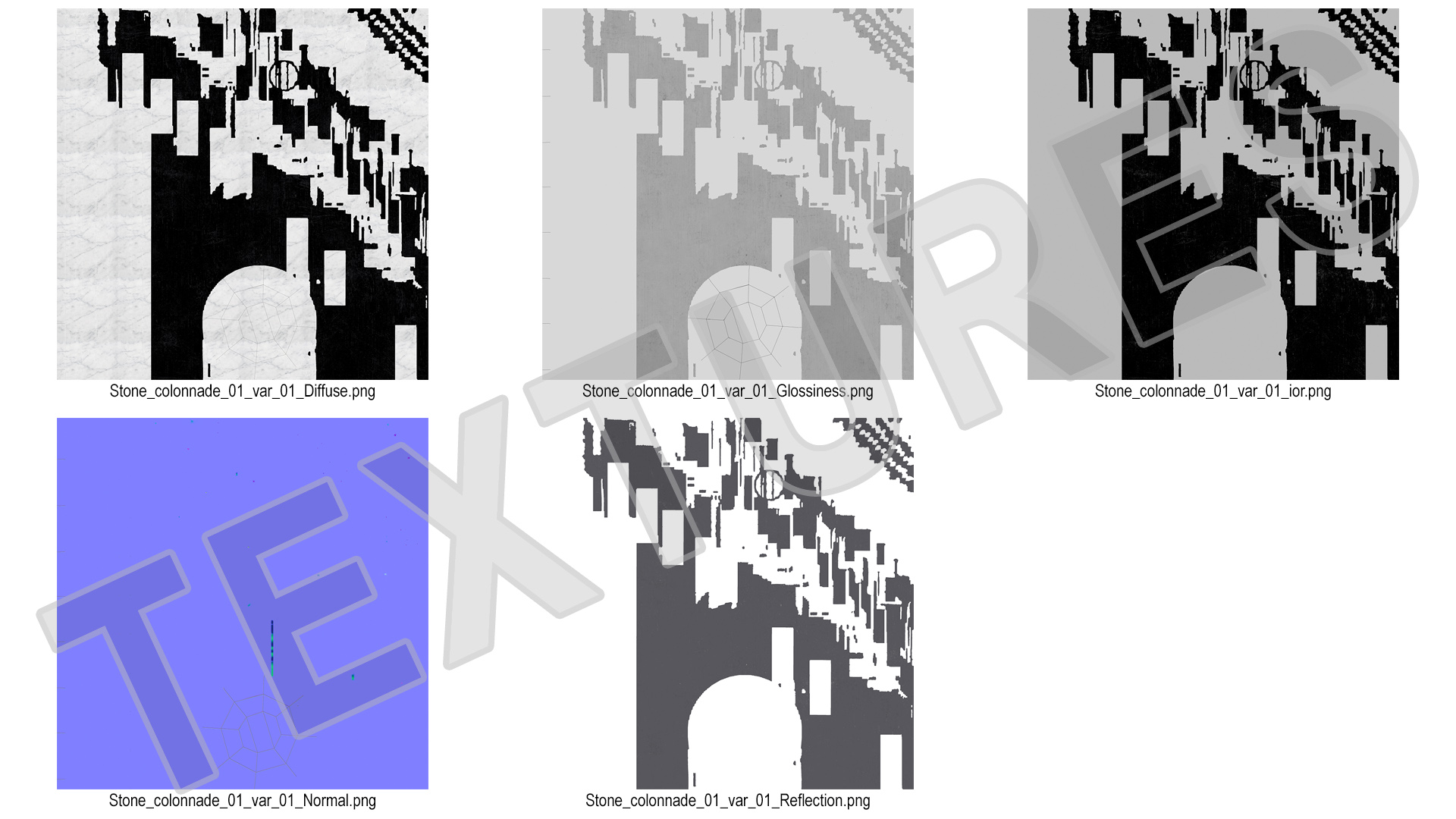 Marble Round Colonnade 3D