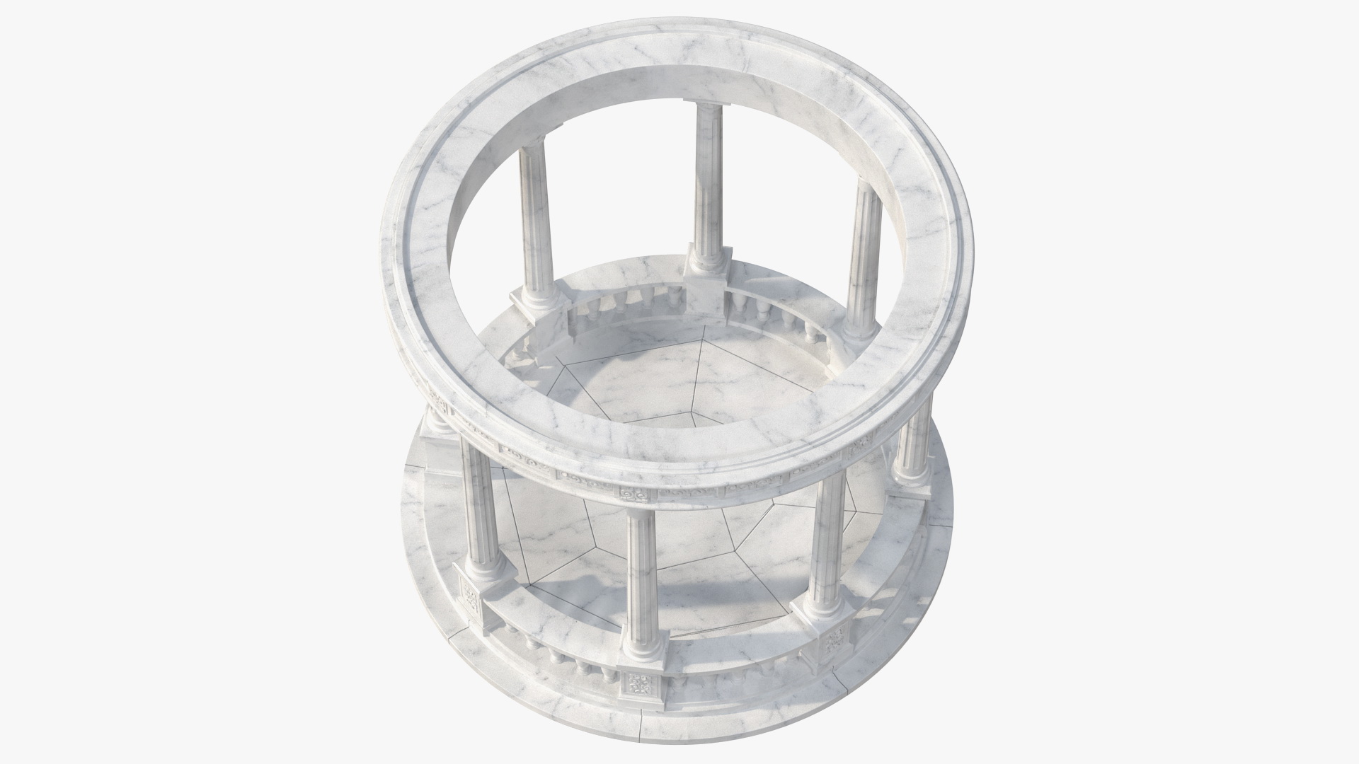 Marble Round Colonnade 3D