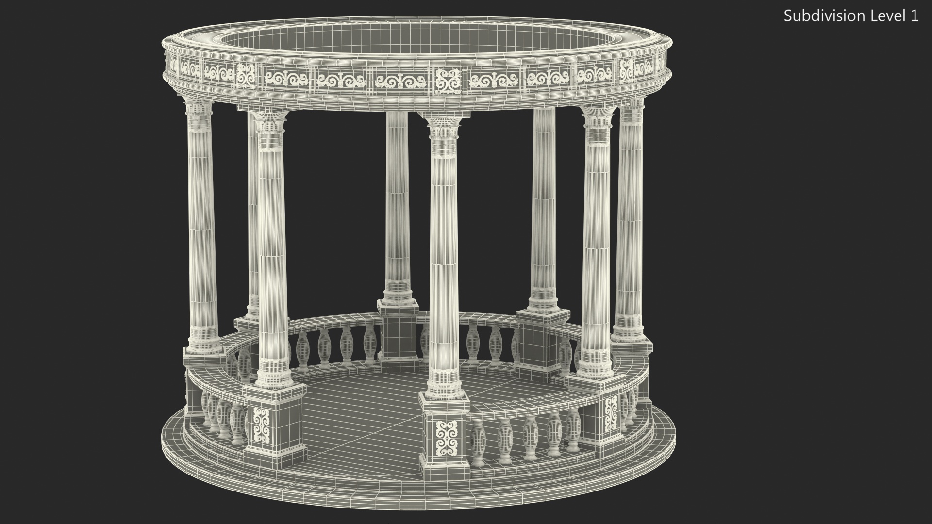 Marble Round Colonnade 3D