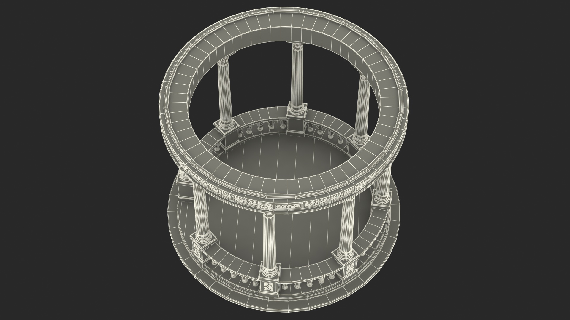 Marble Round Colonnade 3D