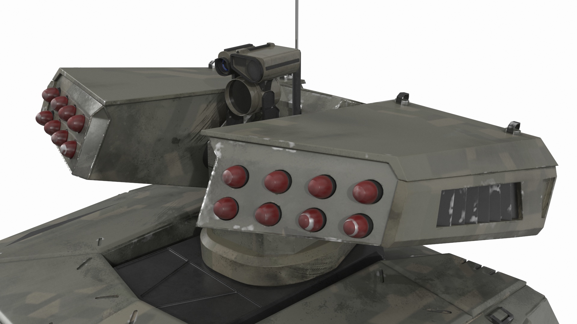 Worn Fantastic Military Vehicle Khaki Rigged 3D model