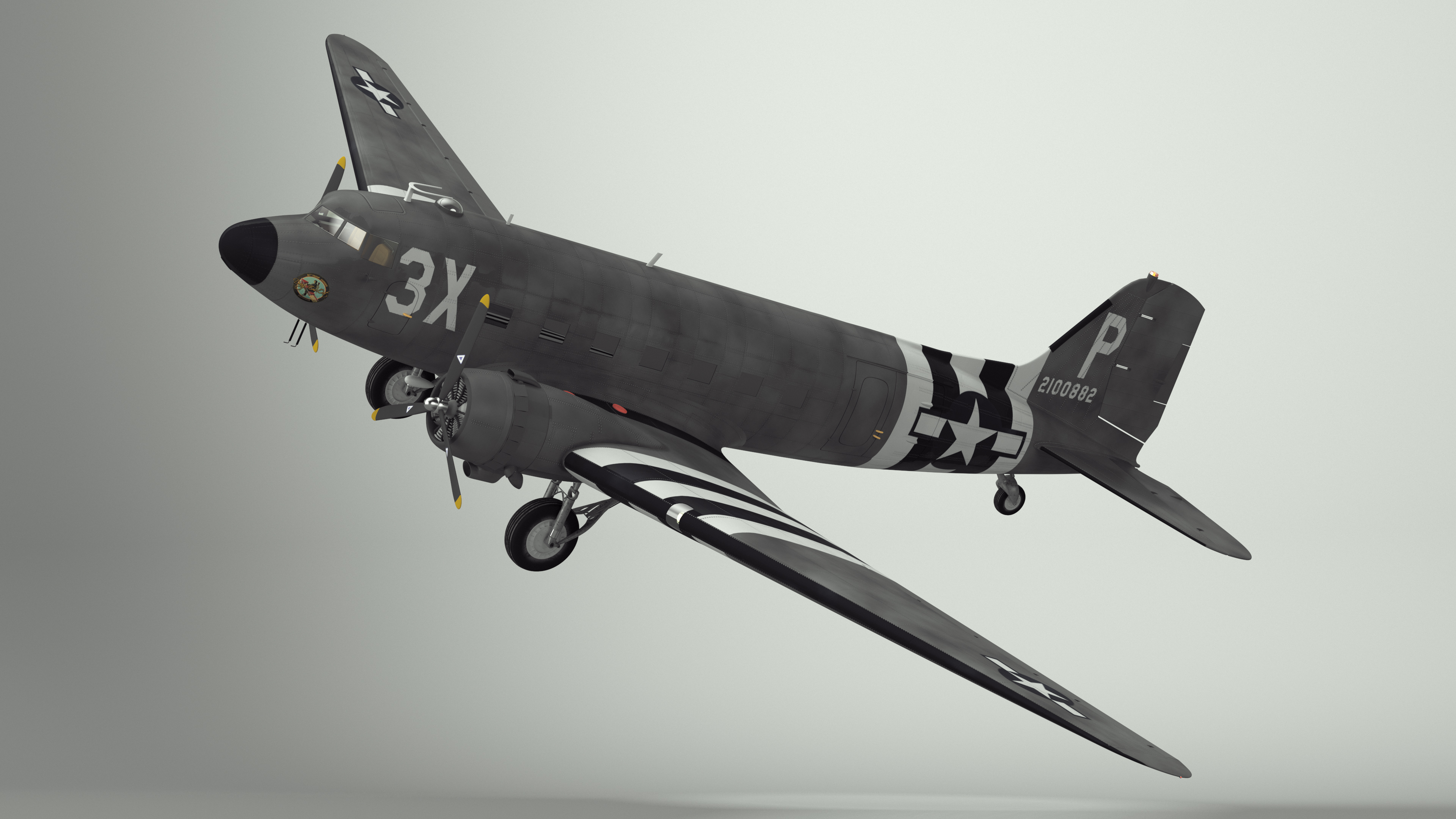 3D WWII Douglas C-47 Skytrain