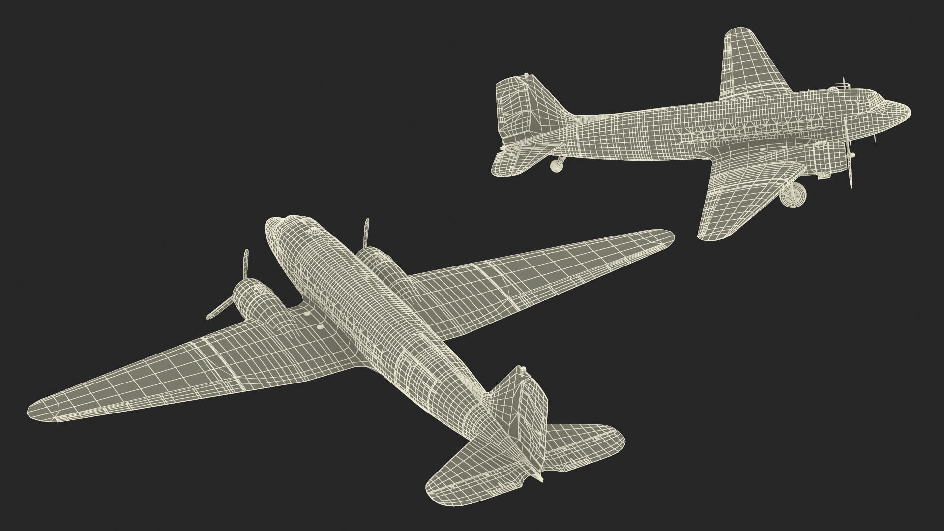 3D WWII Douglas C-47 Skytrain