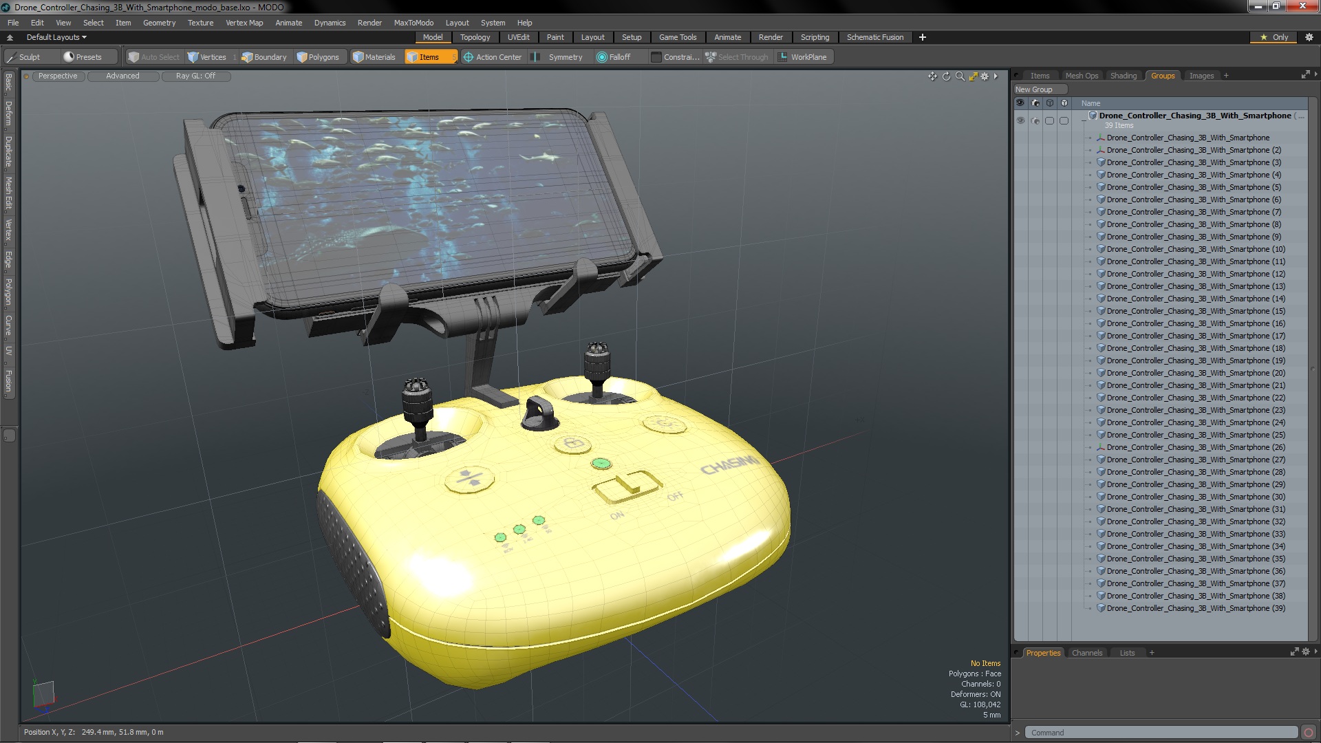 3D Drone Controller Chasing 3B With Smartphone model