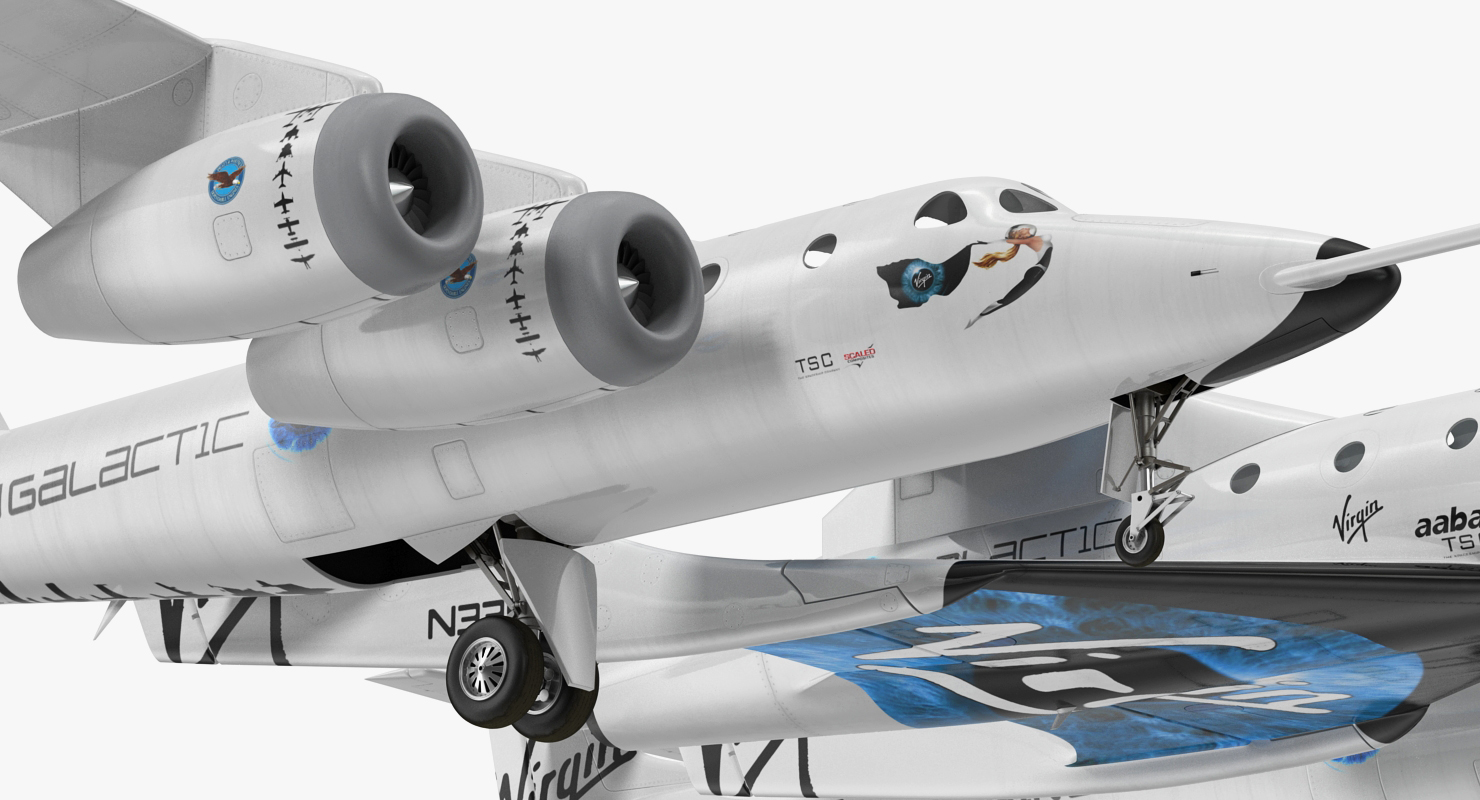 3D model Virgin Galactic SpaceShipTwo Rigged