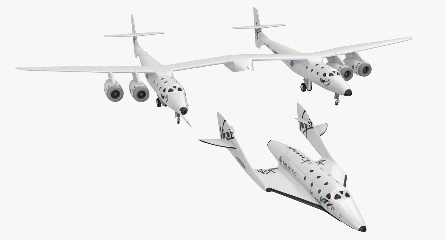 3D model Virgin Galactic SpaceShipTwo Rigged