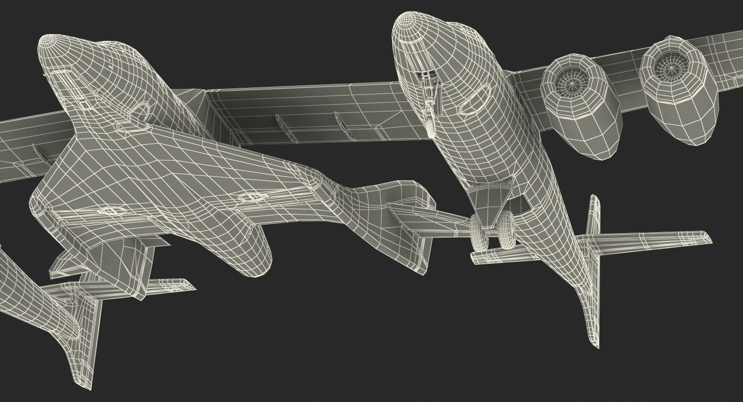 3D model Virgin Galactic SpaceShipTwo Rigged