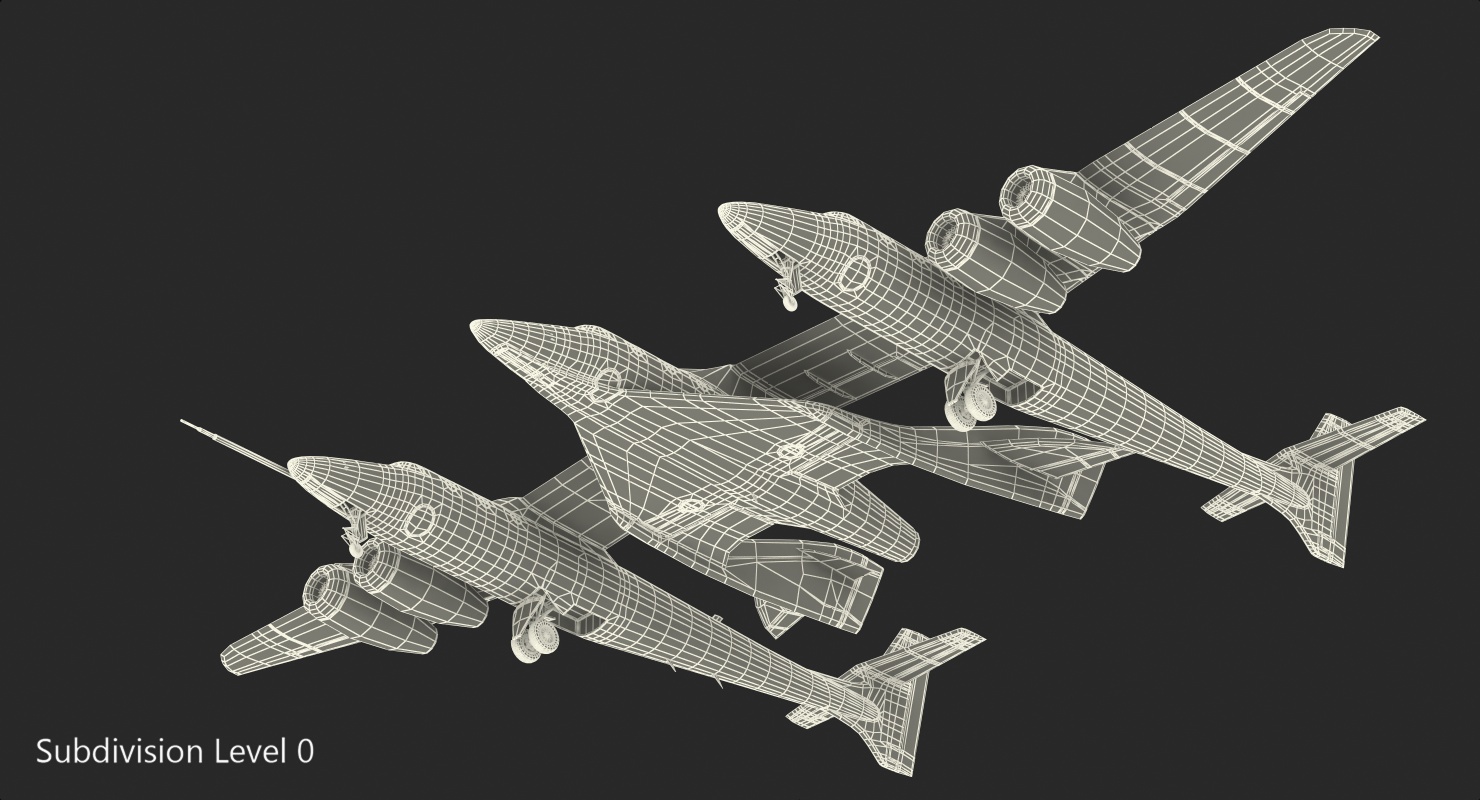 3D model Virgin Galactic SpaceShipTwo Rigged