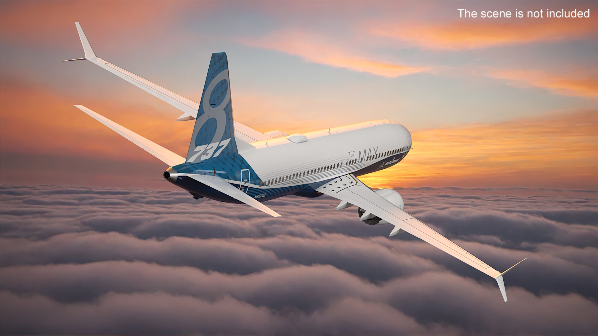 3D model Aircraft Boeing 737 MAX 8 in Flying