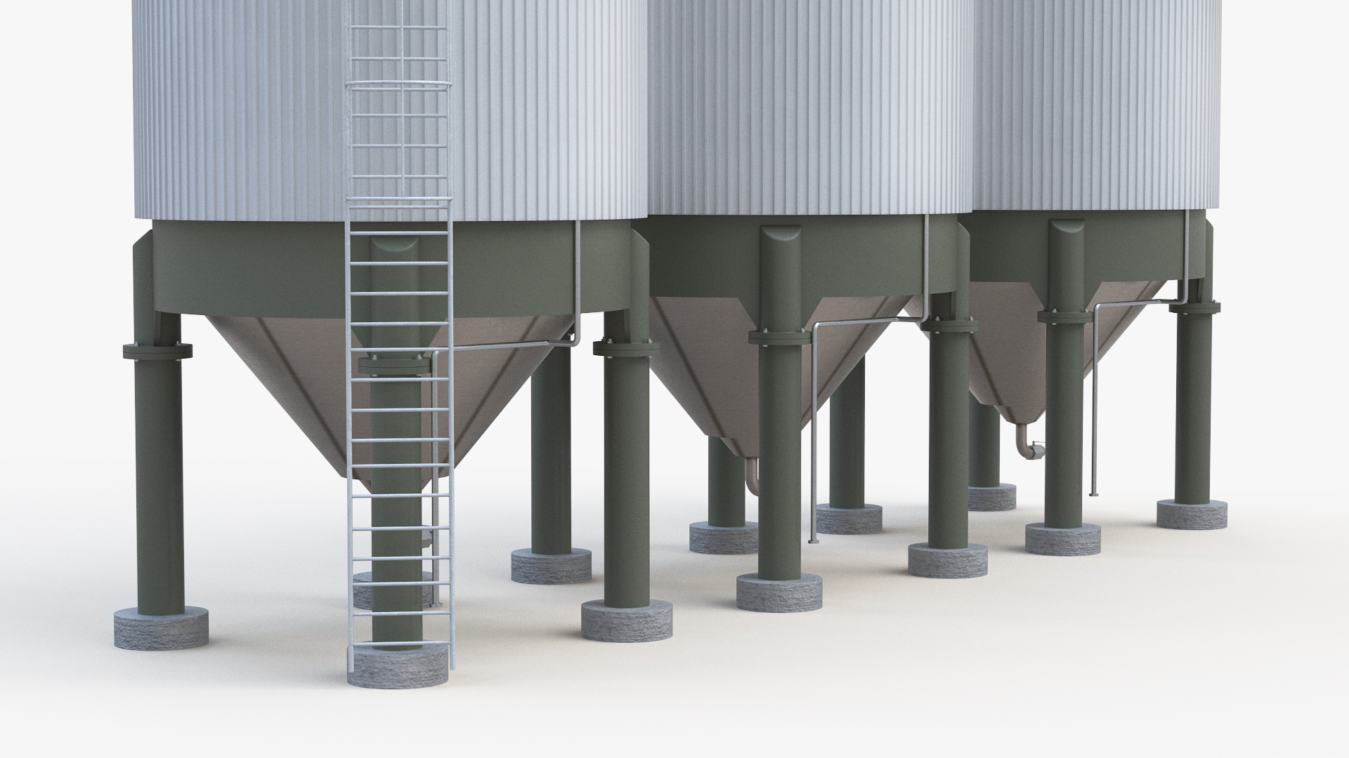 3D model Silo Fermentation Tanks Worker