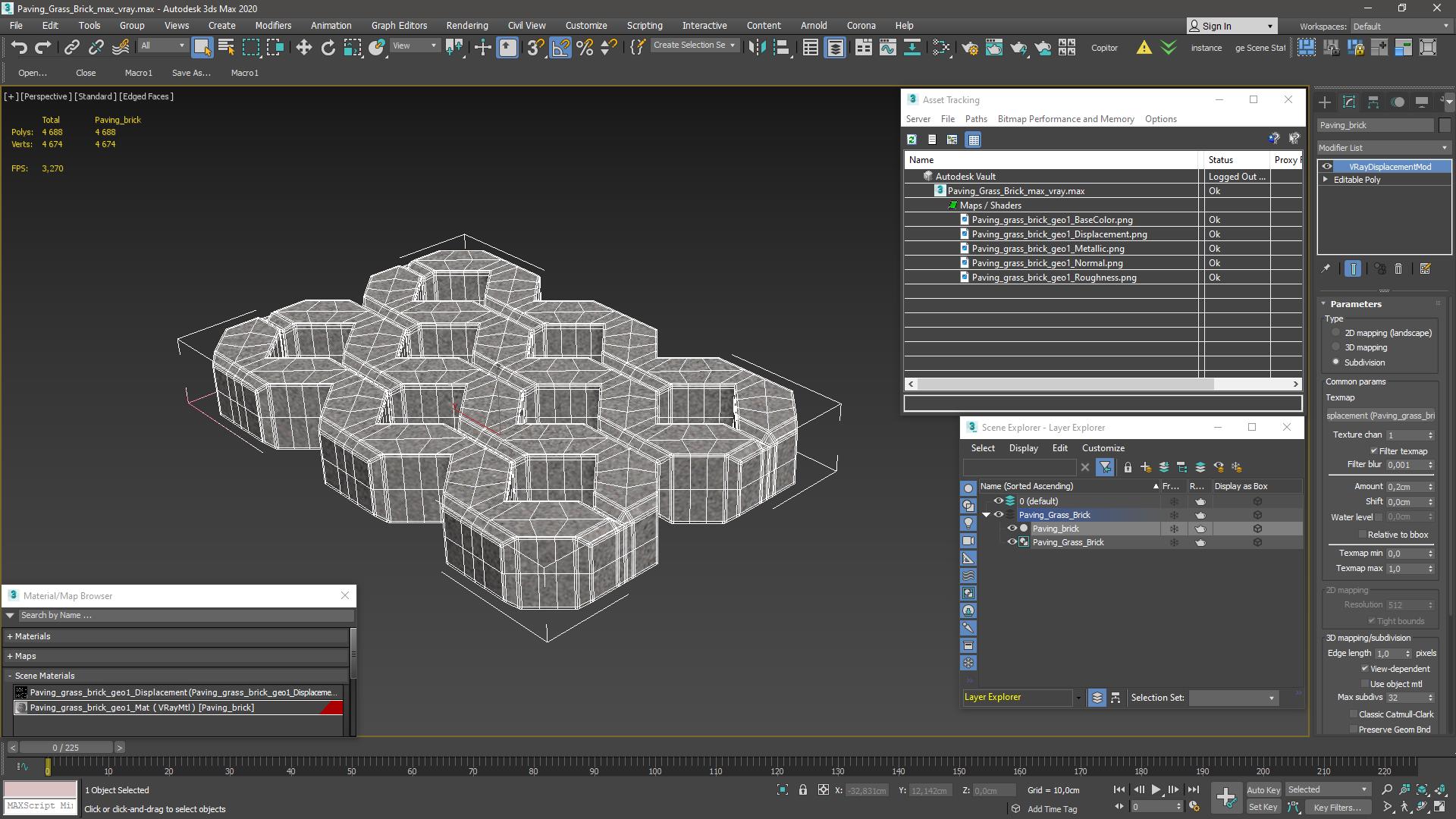 3D Paving Grass Brick model