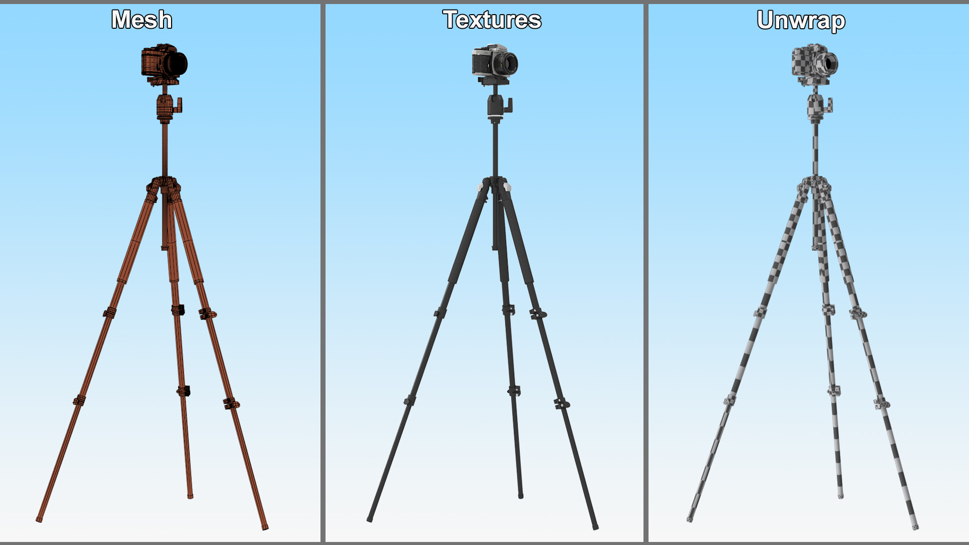 3D Professional Camera Tripod with DSLR