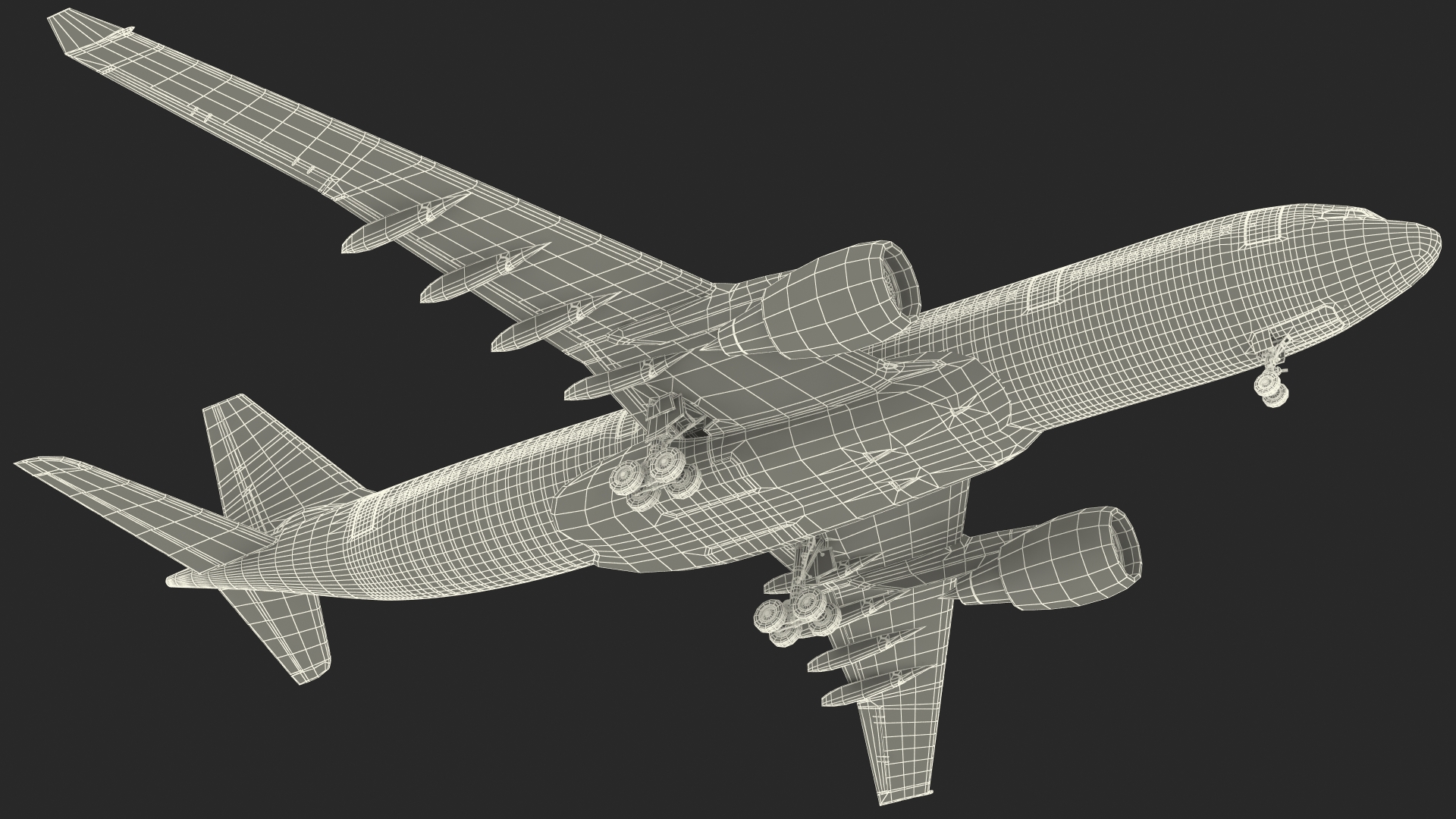 3D Airbus A330-200 Northwest Airlines Rigged