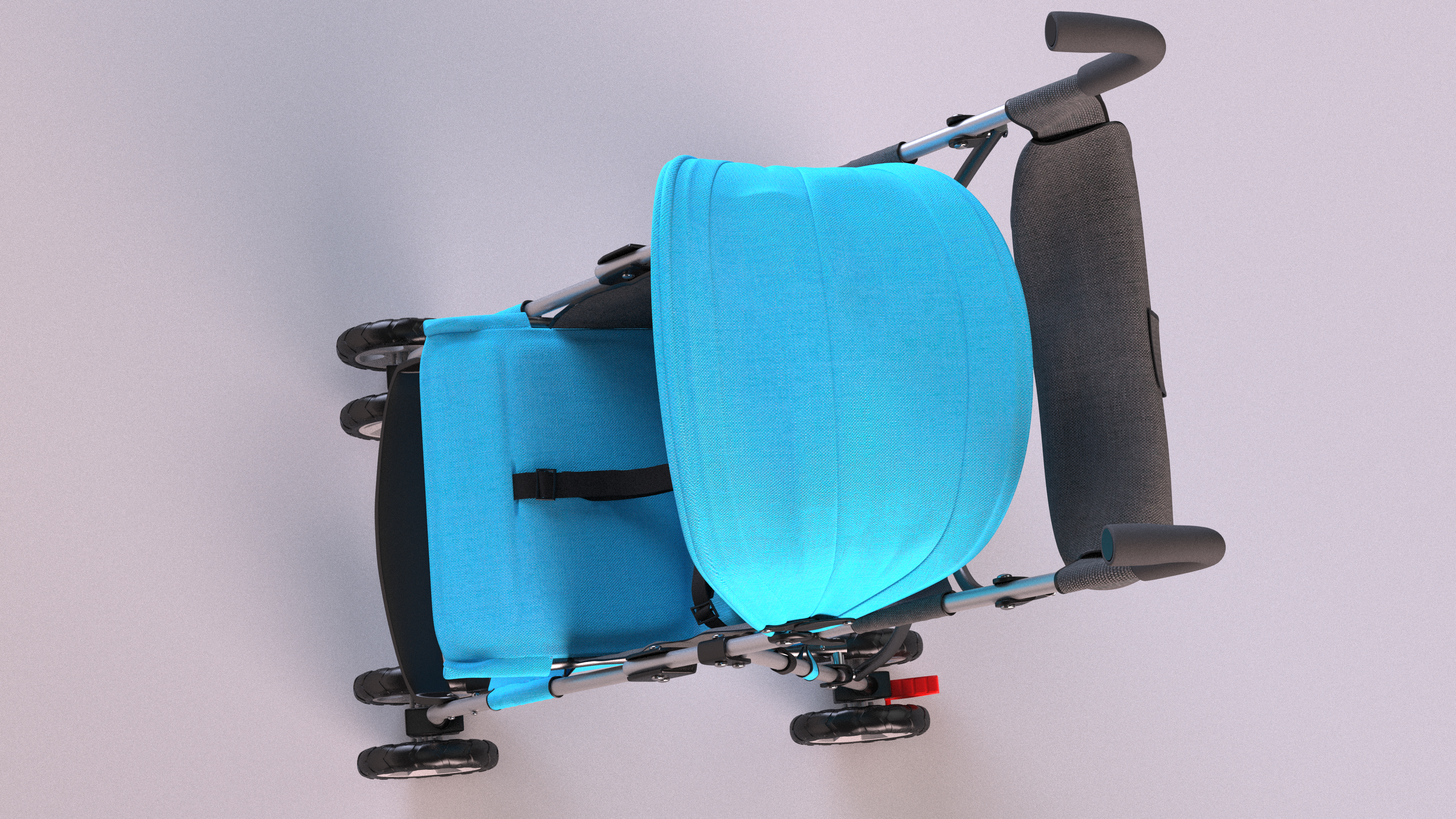 3D Baby Portable Stroller Light Blue model