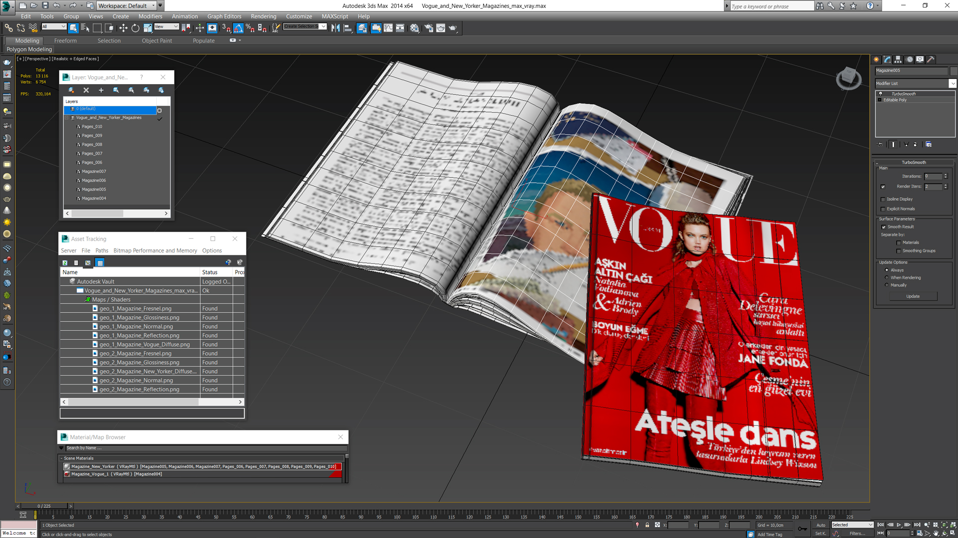 3D model Vogue and New Yorker Magazines