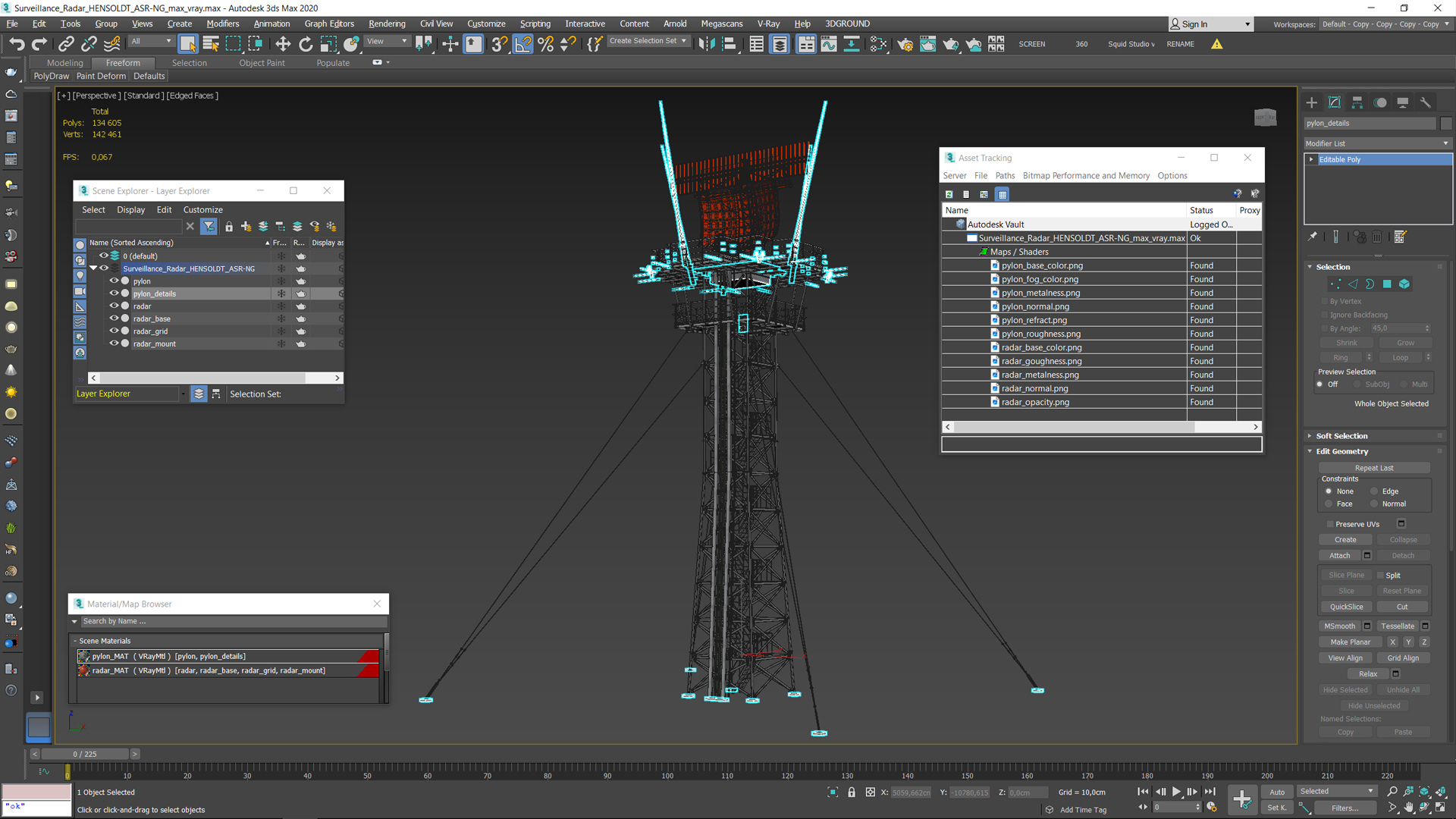 Surveillance Radar HENSOLDT ASR-NG 3D model