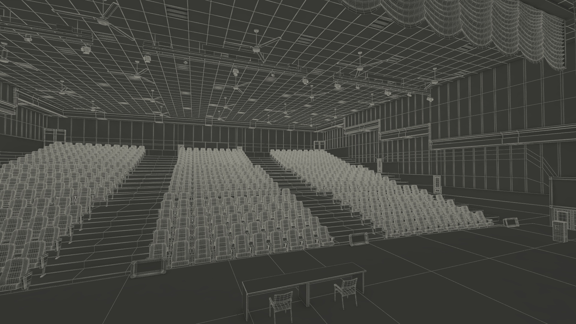 3D Interior Red Conference Hall model