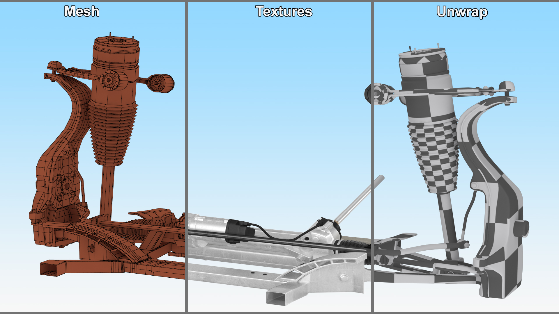 Sedan Front Suspension 3D