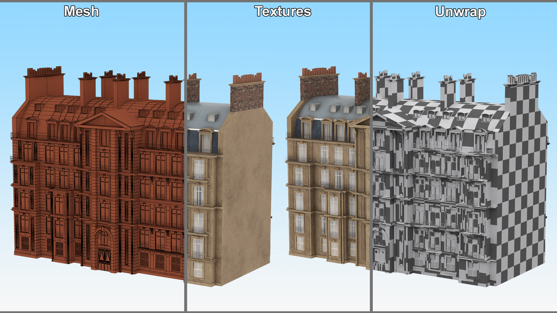 3D Traditional Building Paris