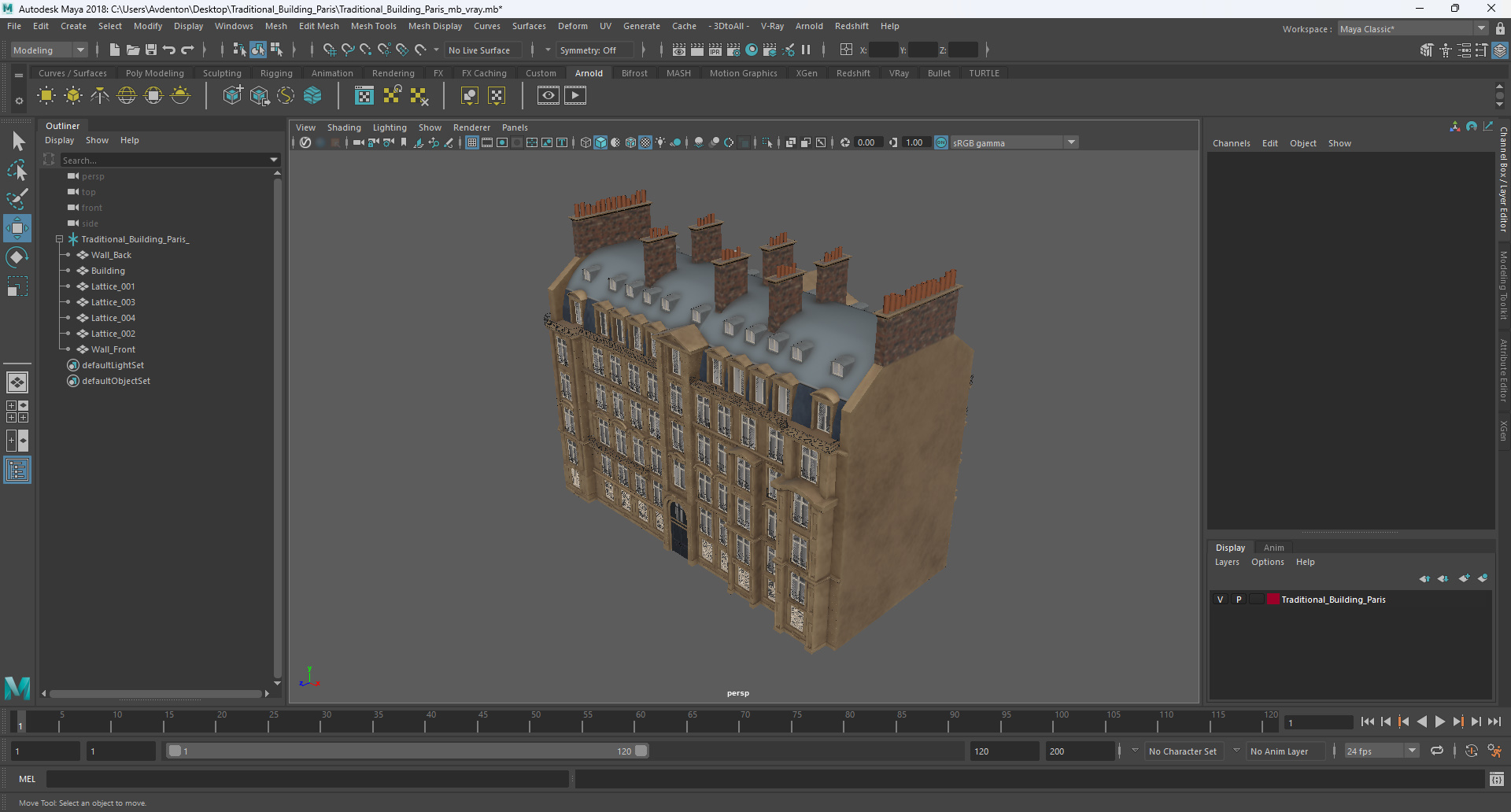 3D Traditional Building Paris