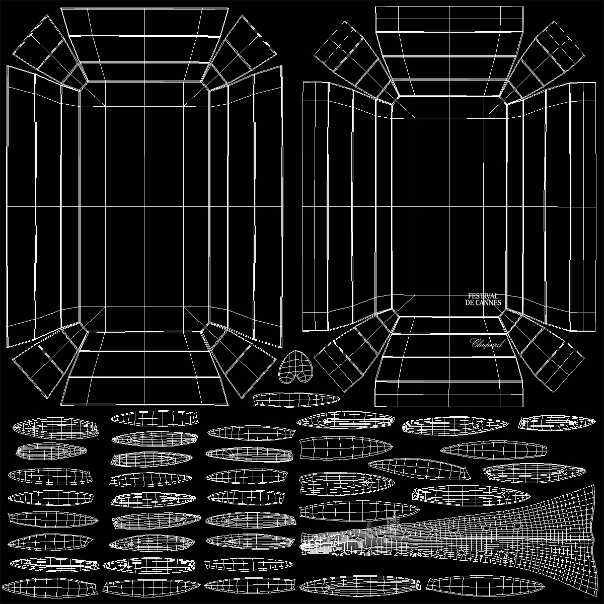 Palme dOr Prize Set 3D model