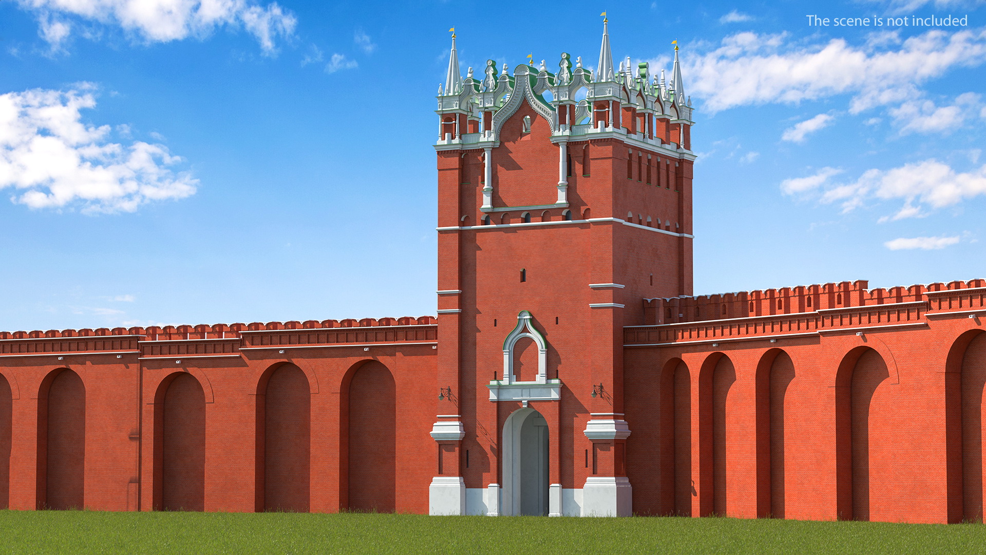 Red Brick Tower Old Wall Masonry 3D