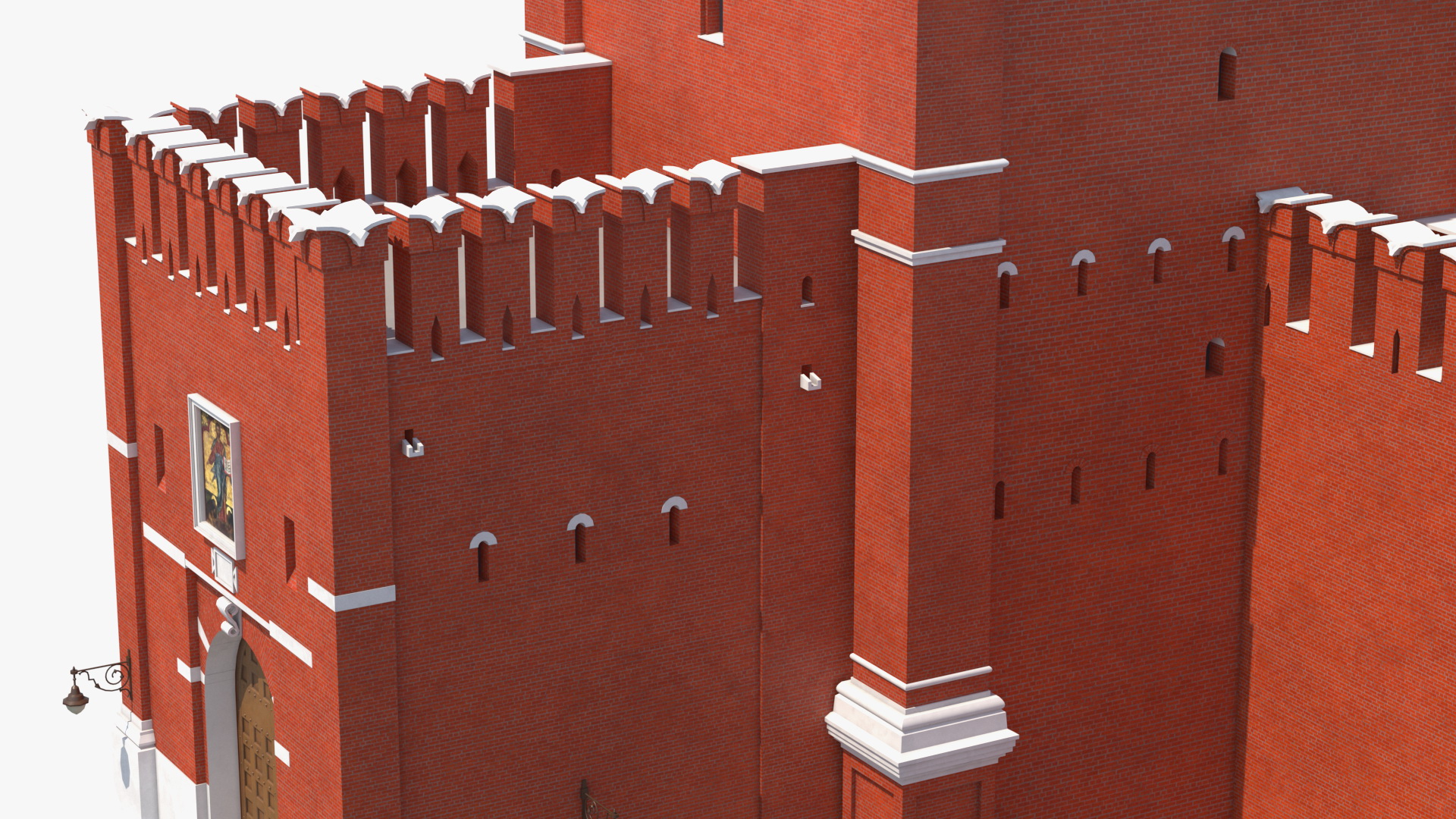 Red Brick Tower Old Wall Masonry 3D