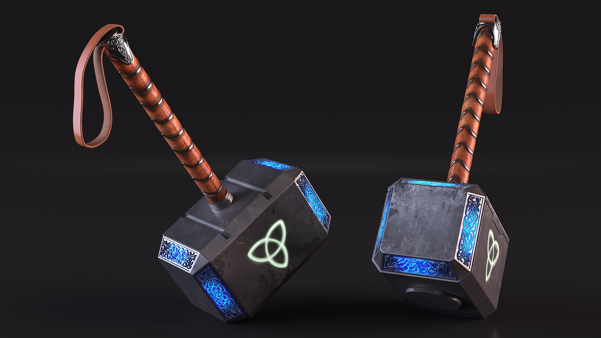 Thor Hammer Mjolnir Glowing Blue 3D