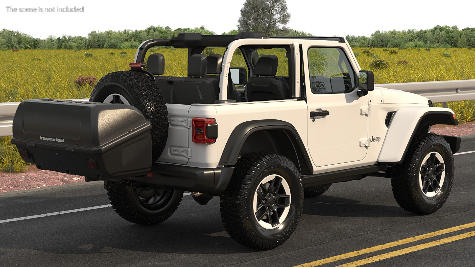 Jeep Wrangler with Thule Transporter Combi 3D