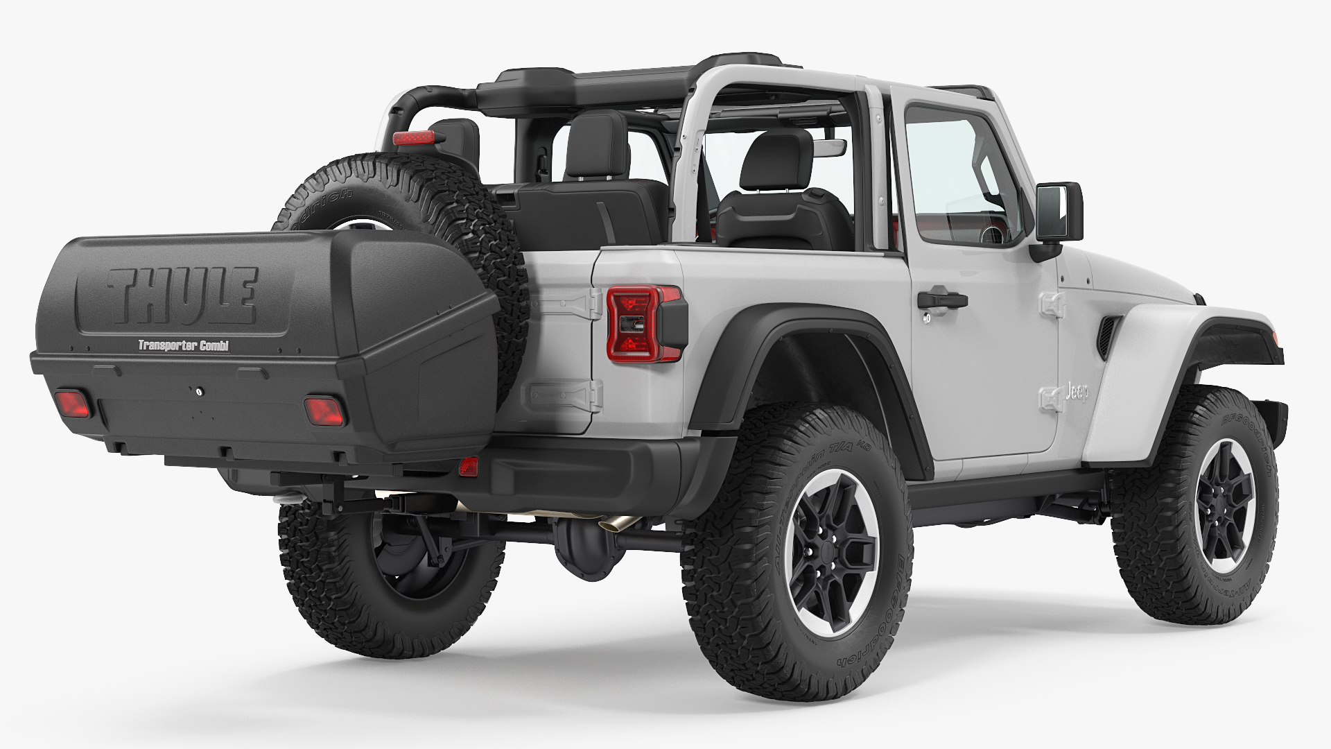 Jeep Wrangler with Thule Transporter Combi 3D