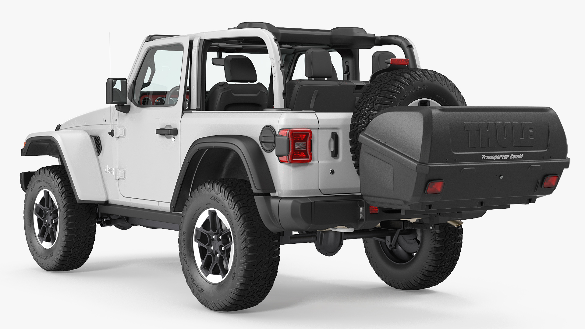 Jeep Wrangler with Thule Transporter Combi 3D